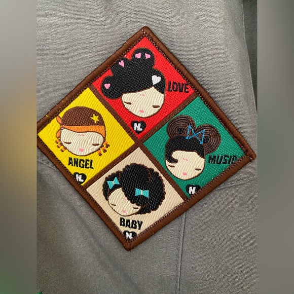 Harajuku Lovers not L.A.M.B Gwen Stefani scout military camp shirt rare NWOT XL - Picture 4 of 15